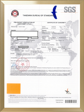 Titanium tube Certificates